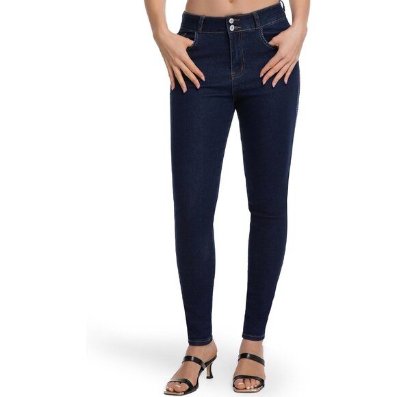 Women’s High Waisted Skinny Jeans Stretch Denim Flattering Fit Stylish - Picture 1 of 8